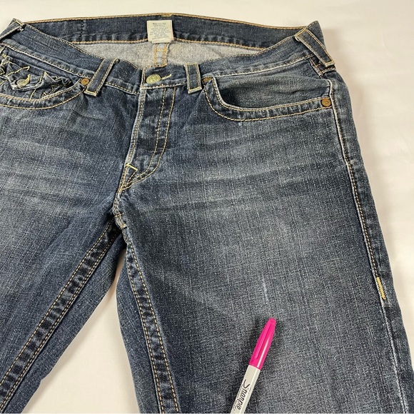 True Religion Men's Slim Fit Straight Jeans, Dark Wash Relaxed Slim Size: 34 - Picture 15 of 16